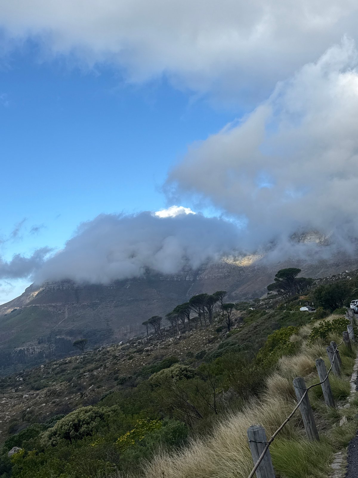 Table Mountain shrouded in clouds captured by witness