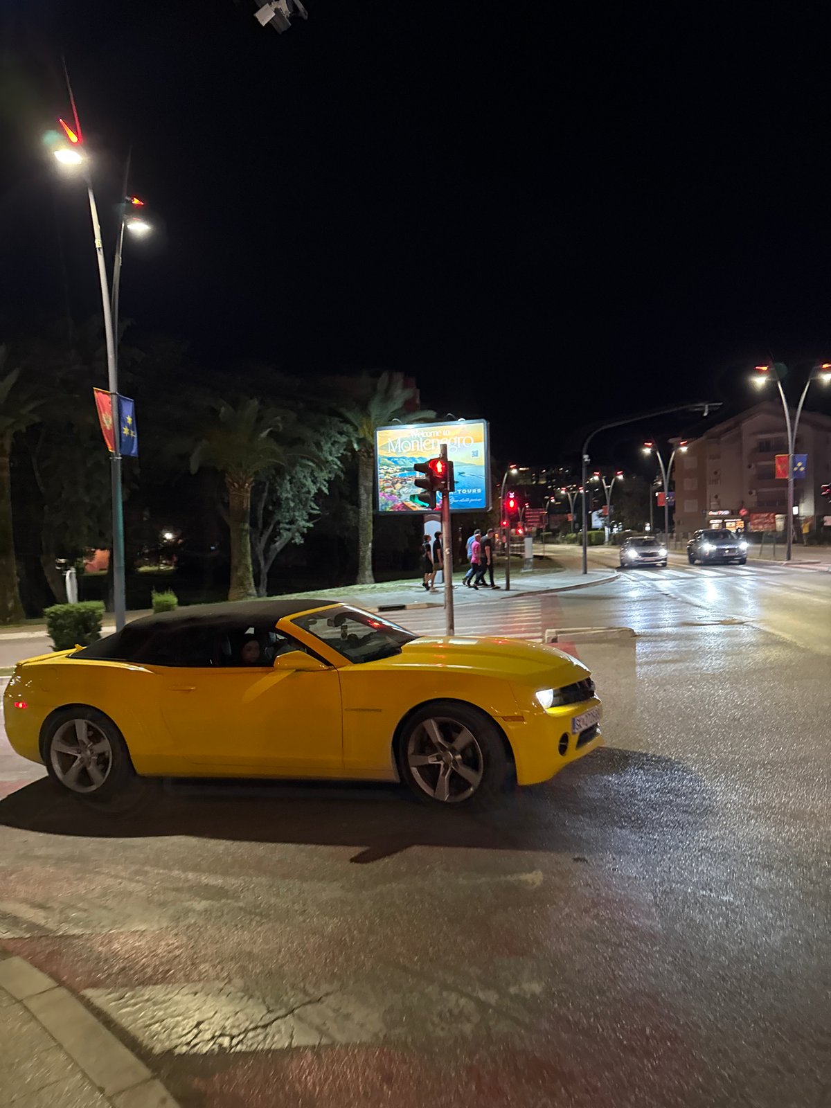 Evening street life documented in Budva, Montenegro