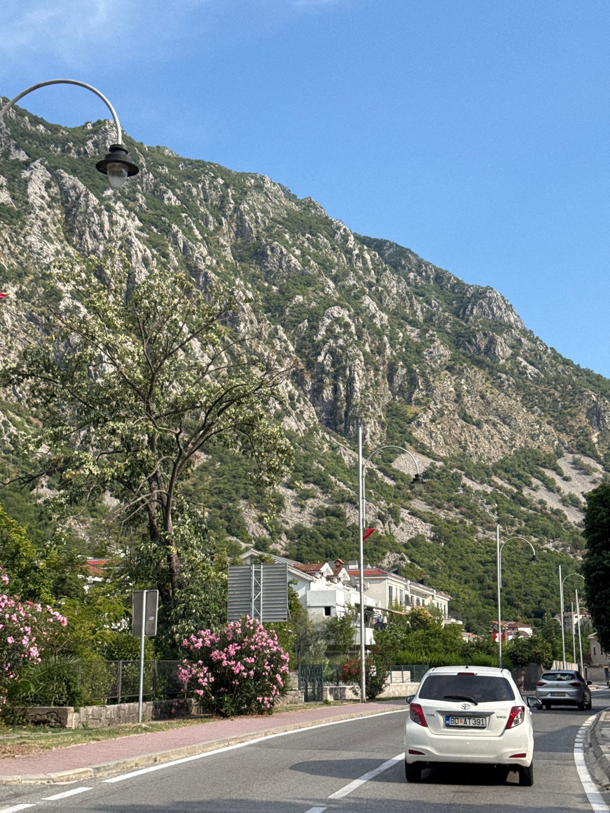 Lazy summer afternoon along Risan's waterfront strip