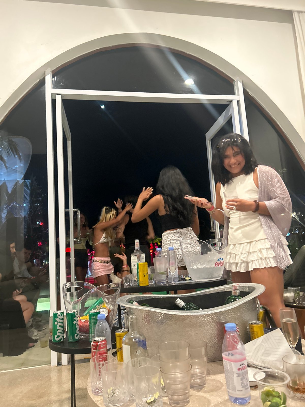 Beach club night out with fire performance, North Kuta