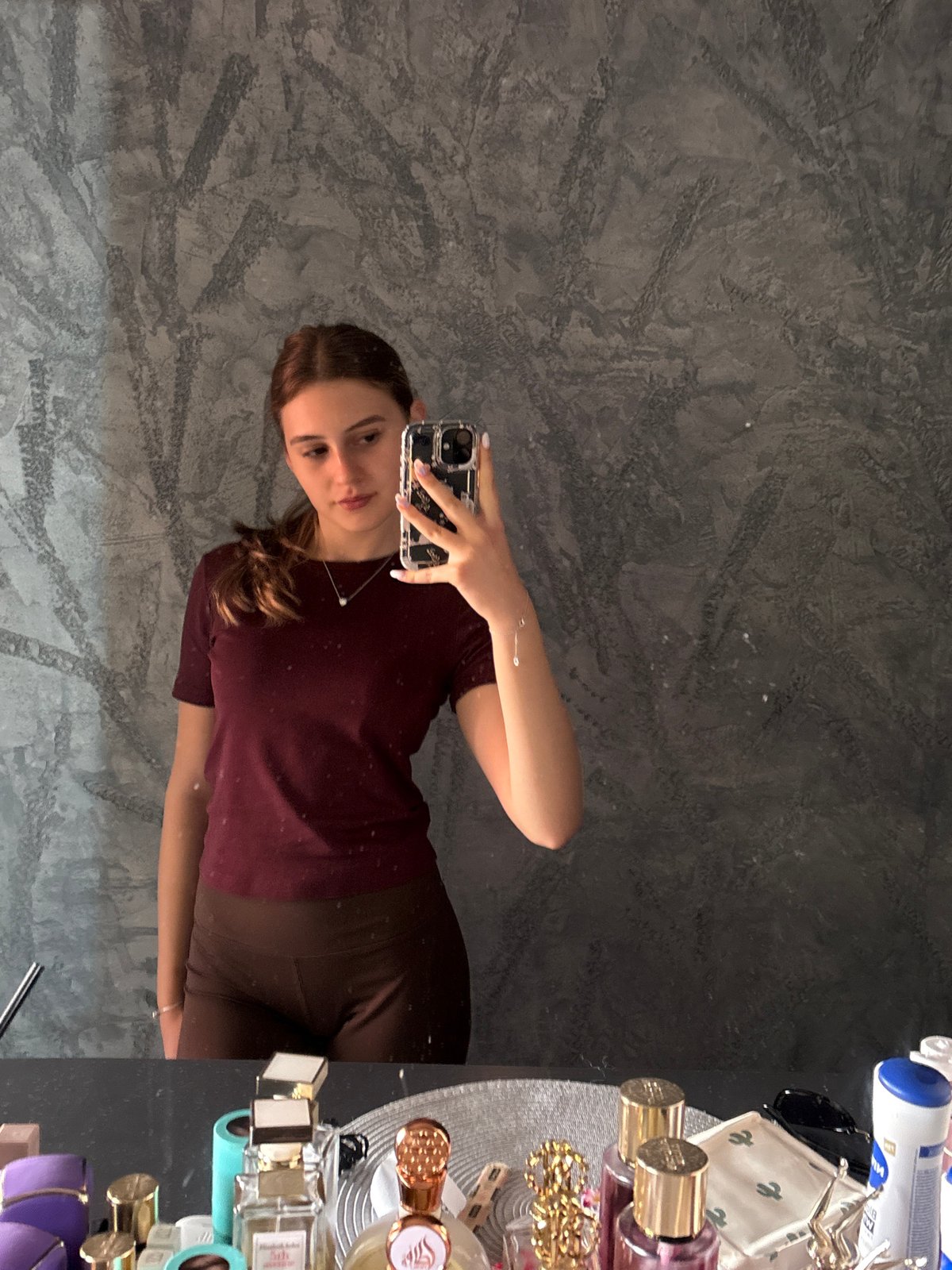 Woman documents selfie session in Panagyurishte, Bulgaria