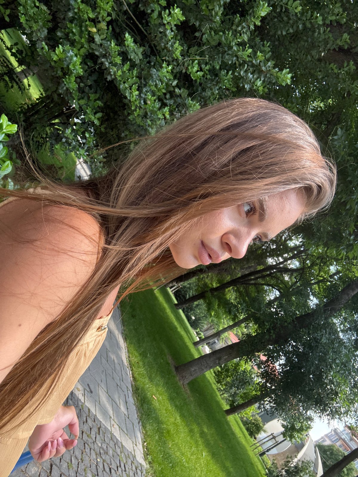 Morning walk documented through selfies and park scenes in Plovdiv