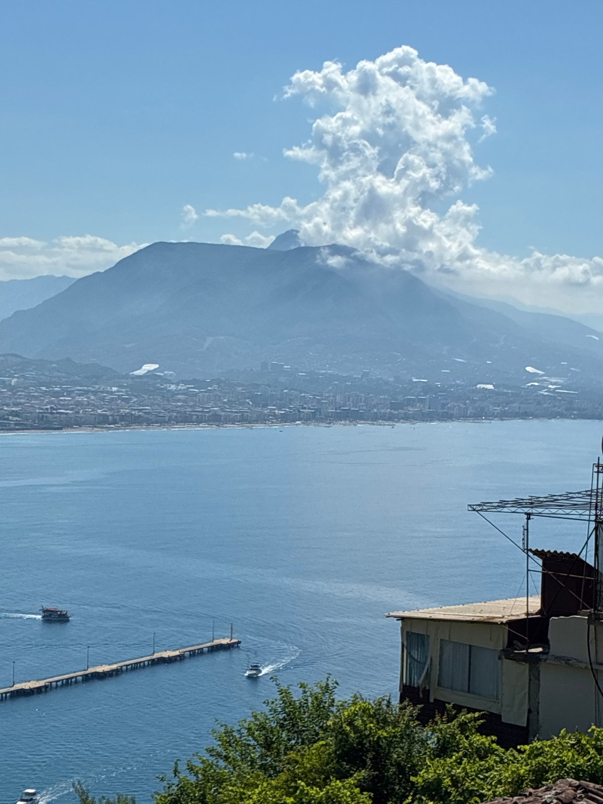 Morning views from Alanya Castle over the Mediterranean coast