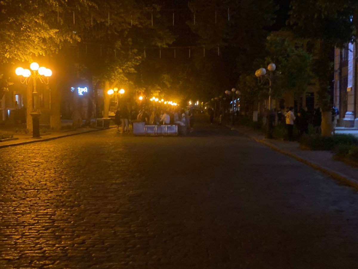 Evening street life documented across Poltava, Ukraine city center