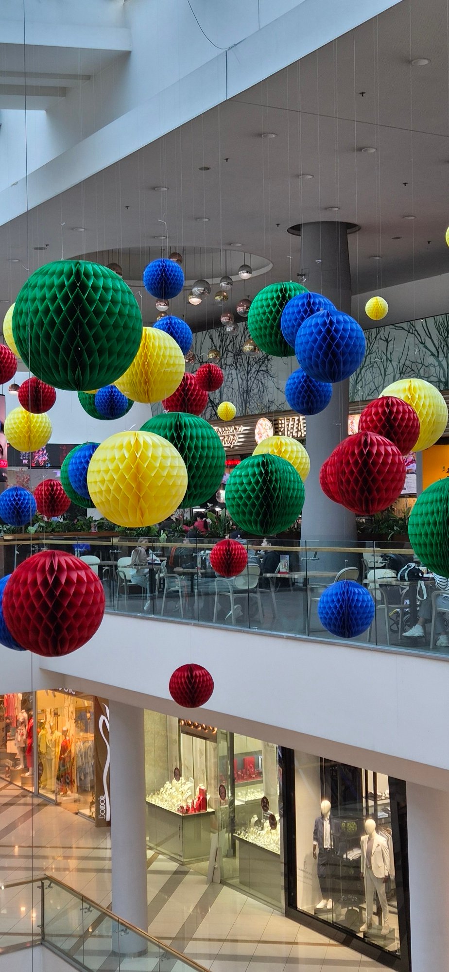 Colorful honeycomb decorations spotted in Varna shopping mall