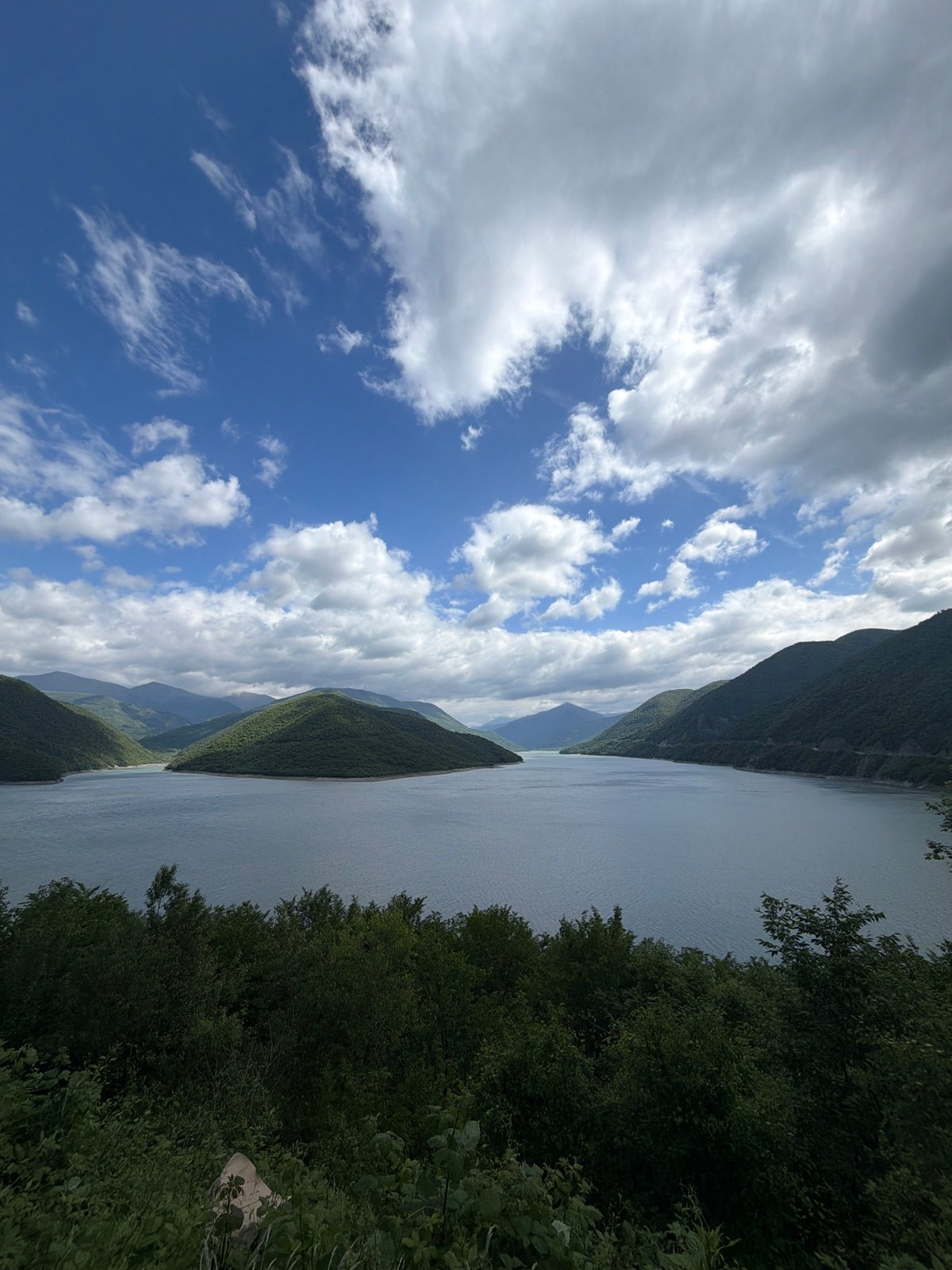 Morning lake views captured in mountainous Aranisi, Georgia