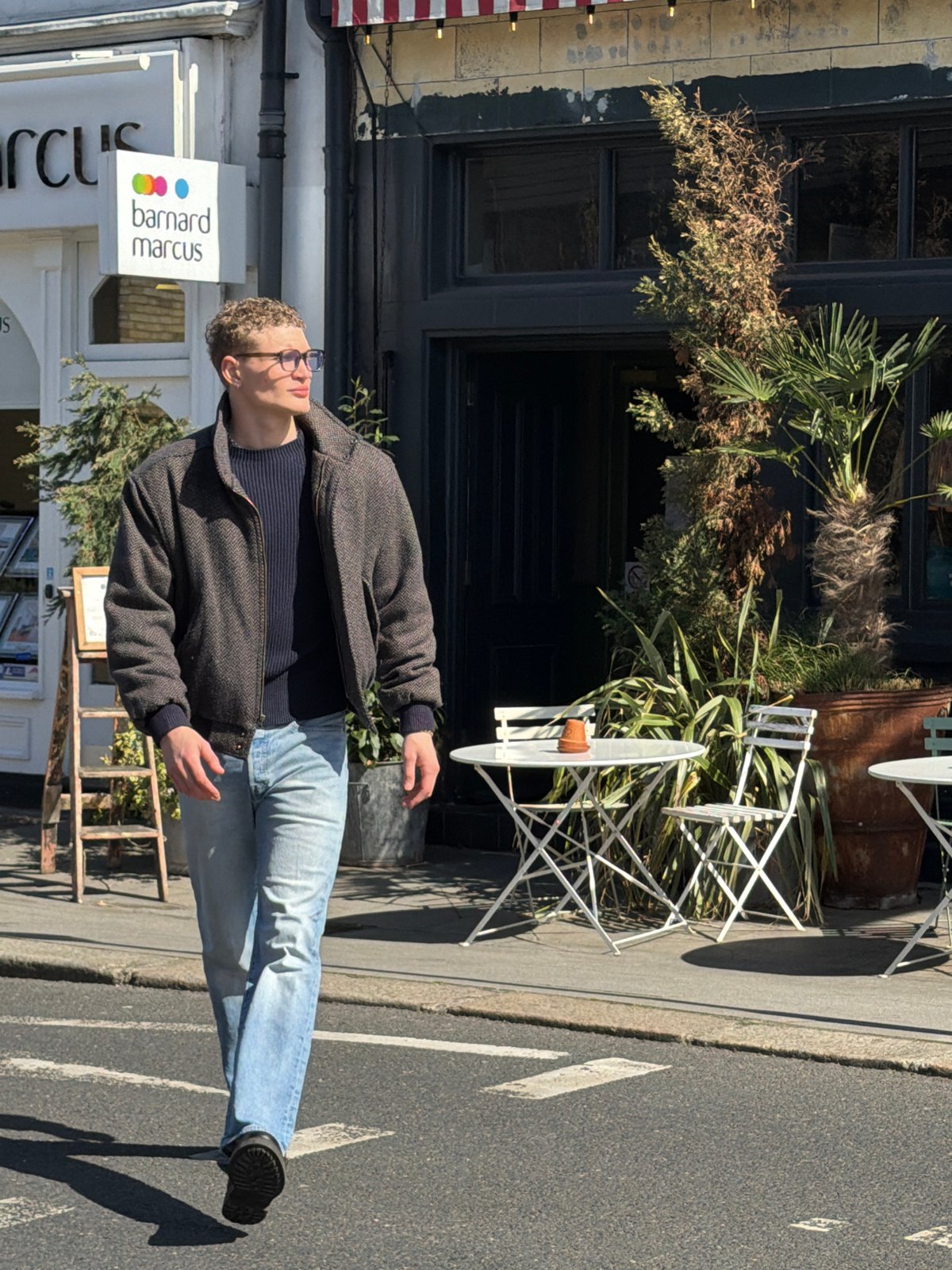 Man in striped sweater observed on London street