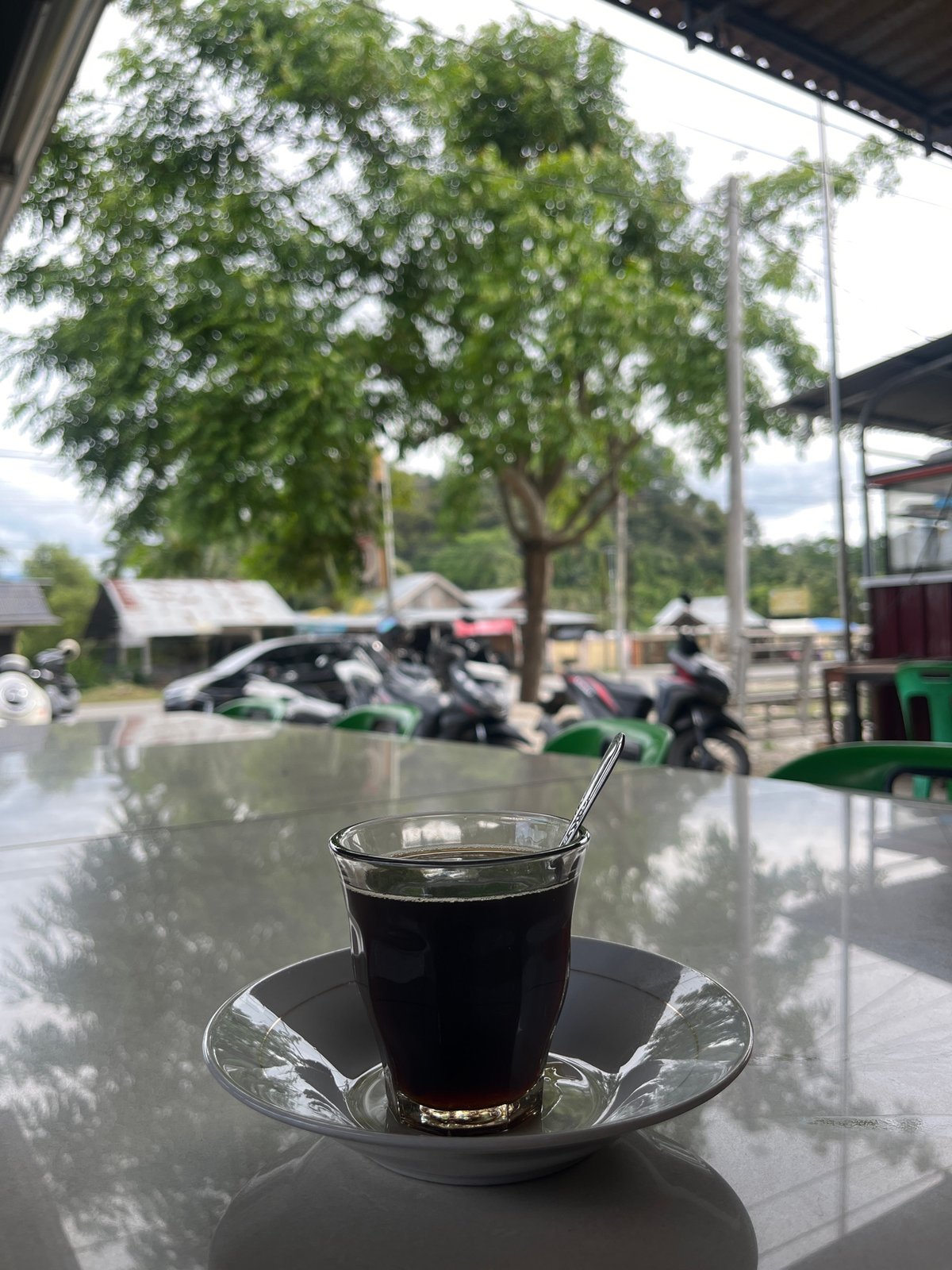 Morning coffee and street life in Keude Trienggadeng