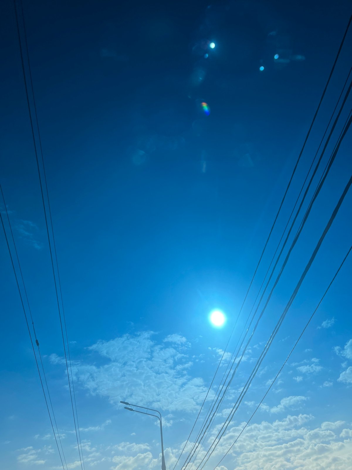 Dawn power lines photographed in Krasnodar, Russia