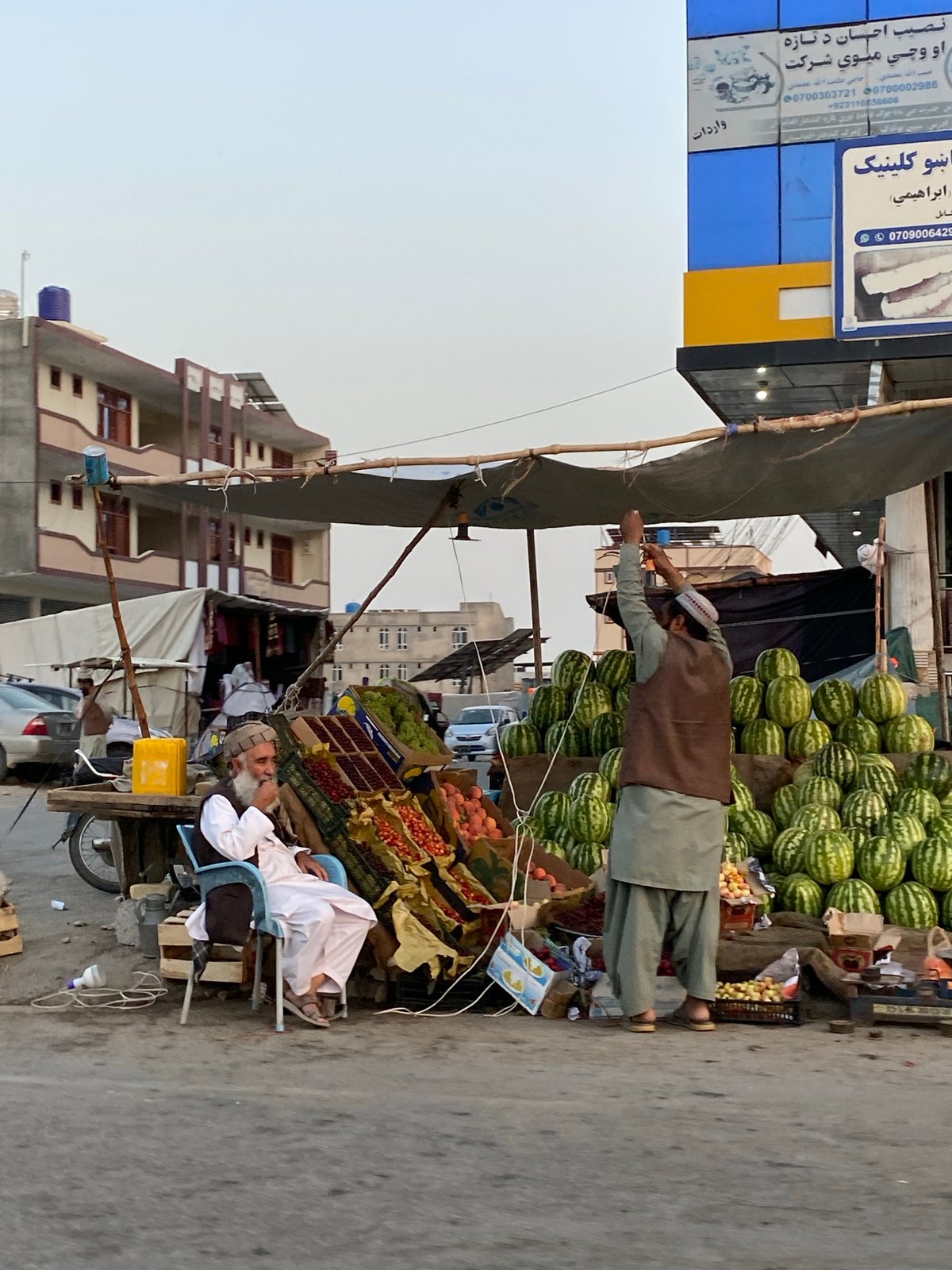 Street-level market activity in Kandahar, Afghanistan