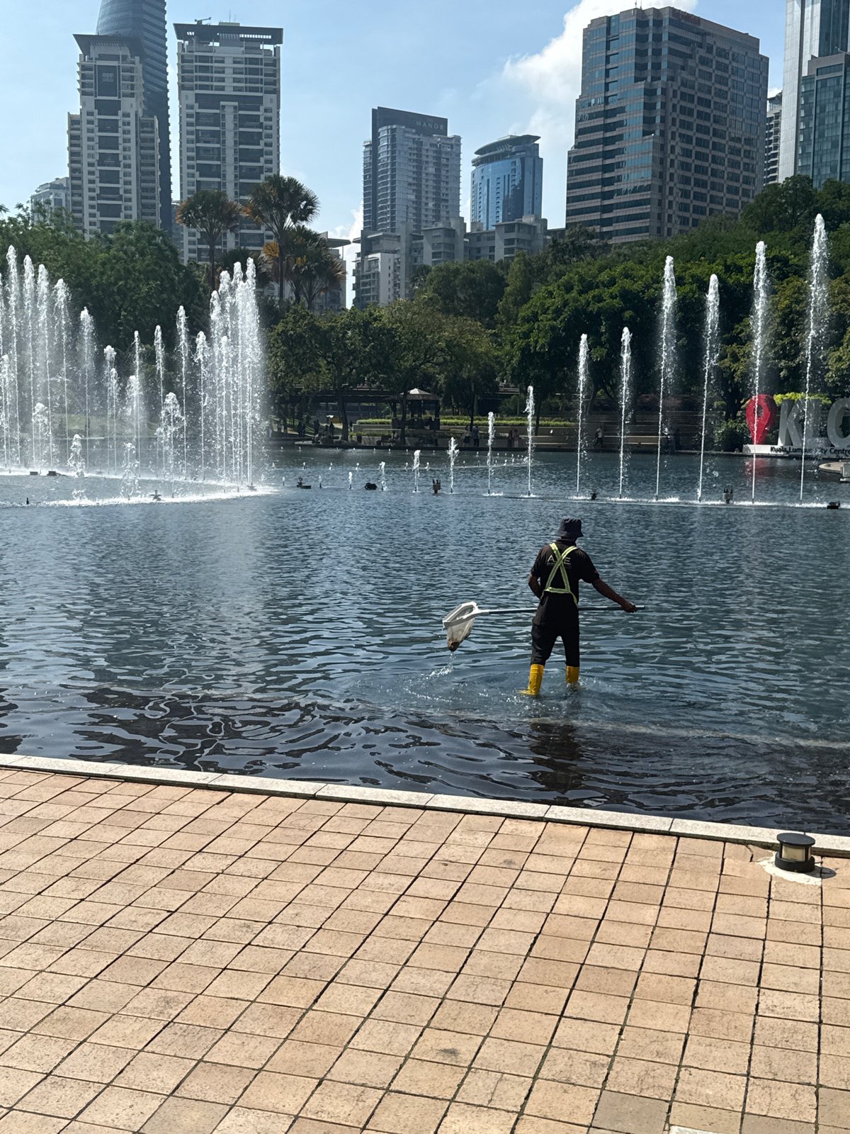 Early morning activity recorded at KLCC Park, Kuala Lumpur