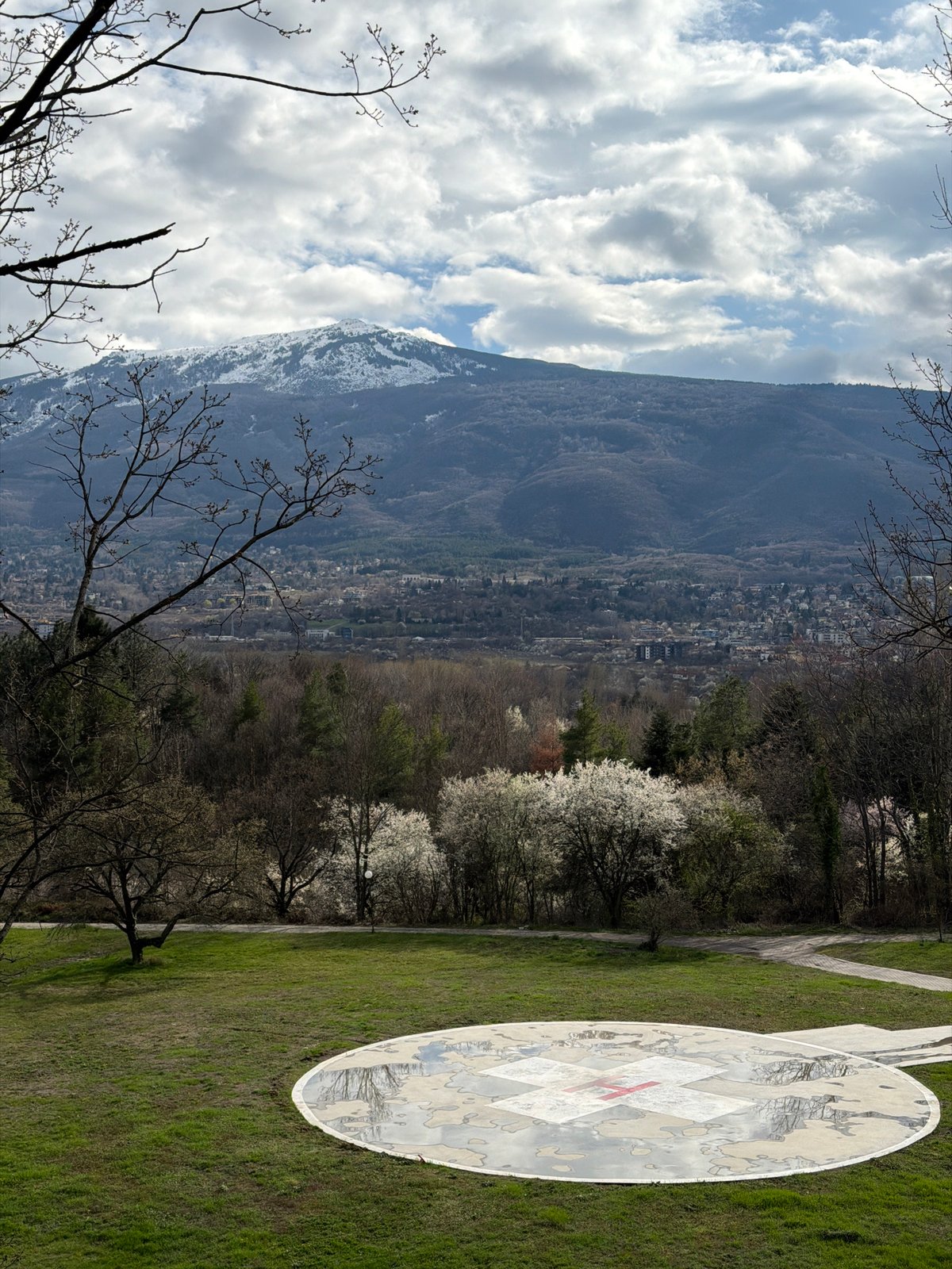 Medical helipad spotted in Sofia mountain landscape