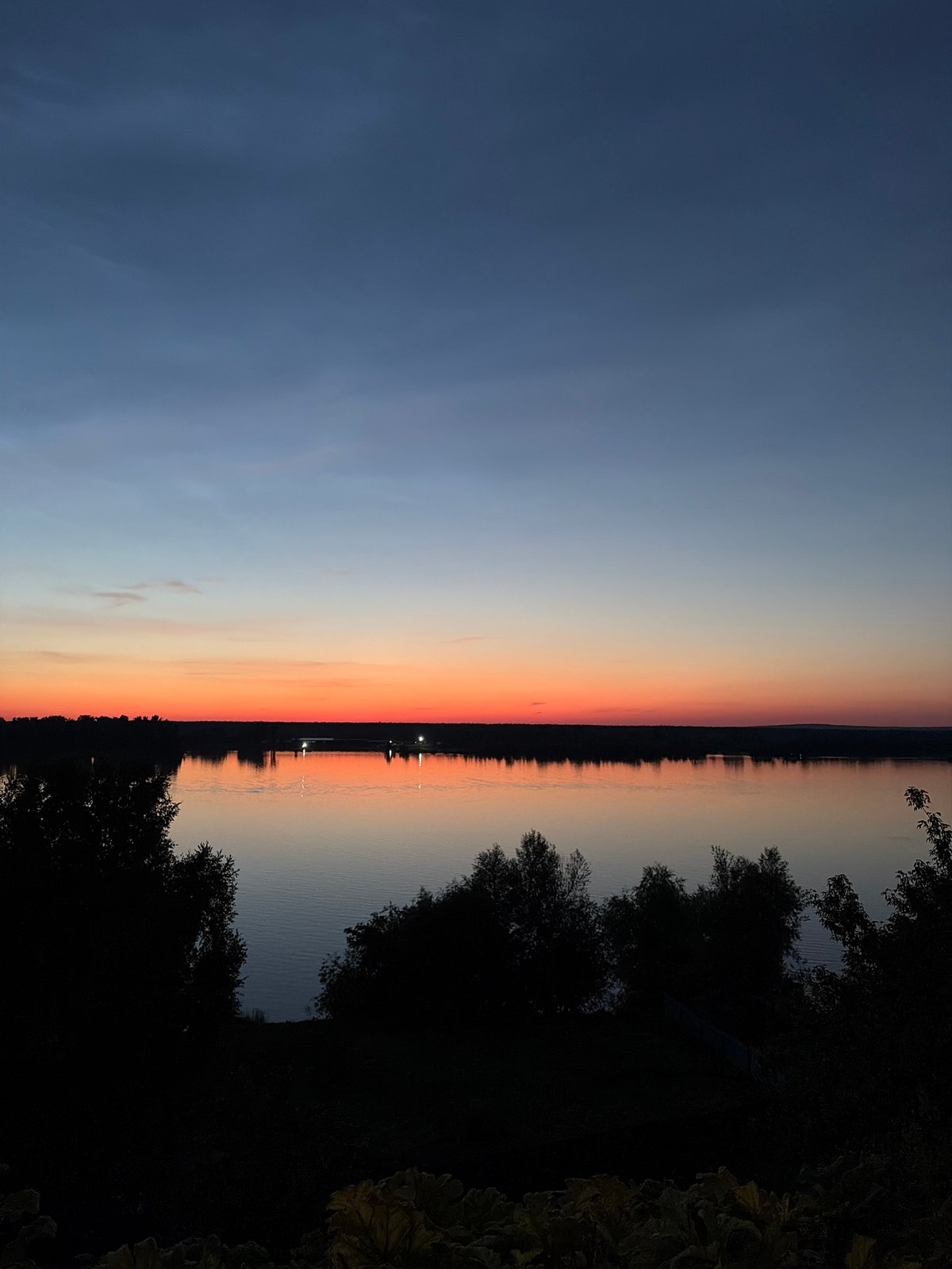 Sunset along the river in Olkhovka, Russia