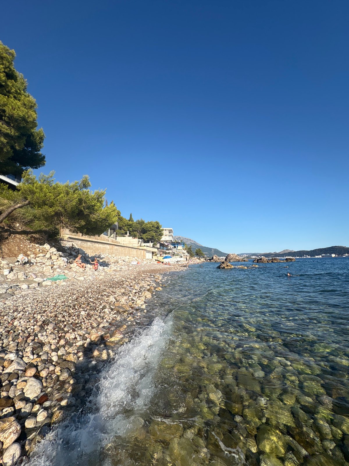 Afternoon on the pebble beaches of Bar, Montenegro