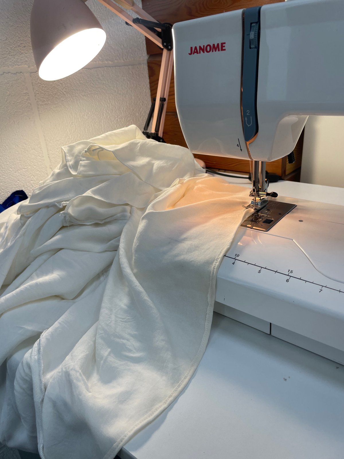 Sewing session underway with a Janome machine in Sinyavino