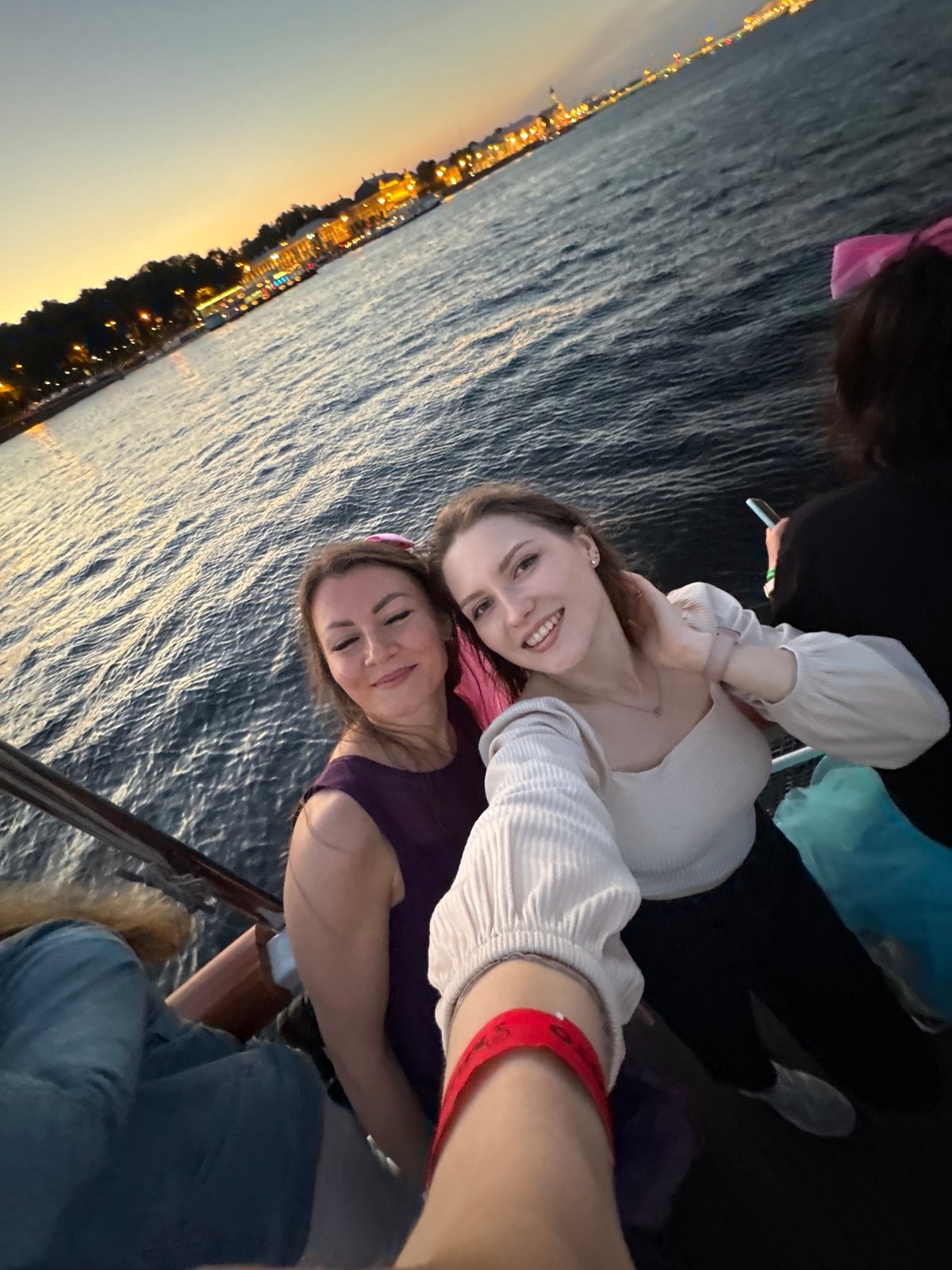 Saint Petersburg's white night embankments, midsummer evening