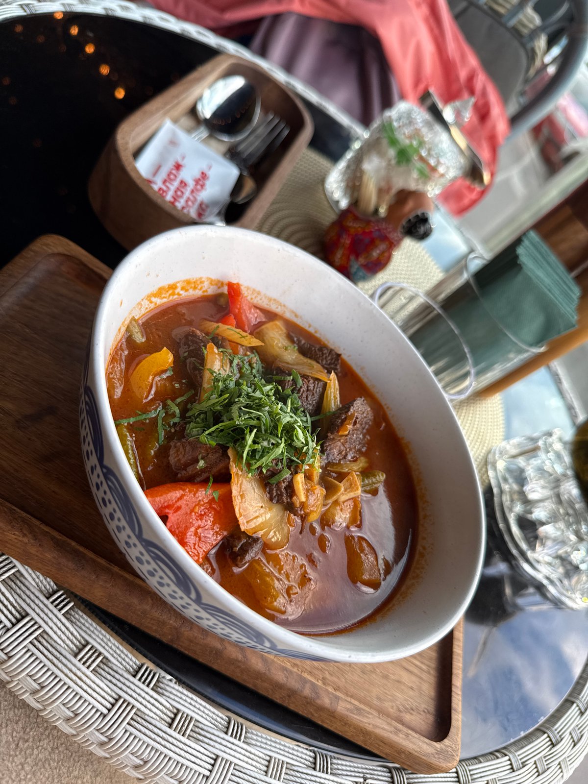Traditional meal documented at Saint Petersburg outdoor cafe