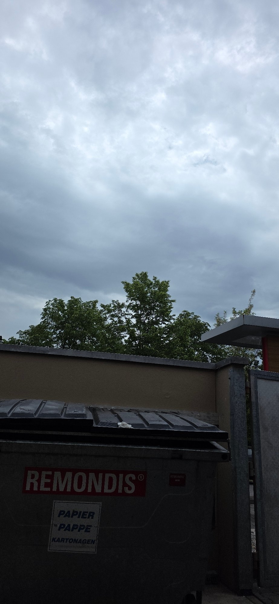 Man examines french fries near recycling bin in Munich