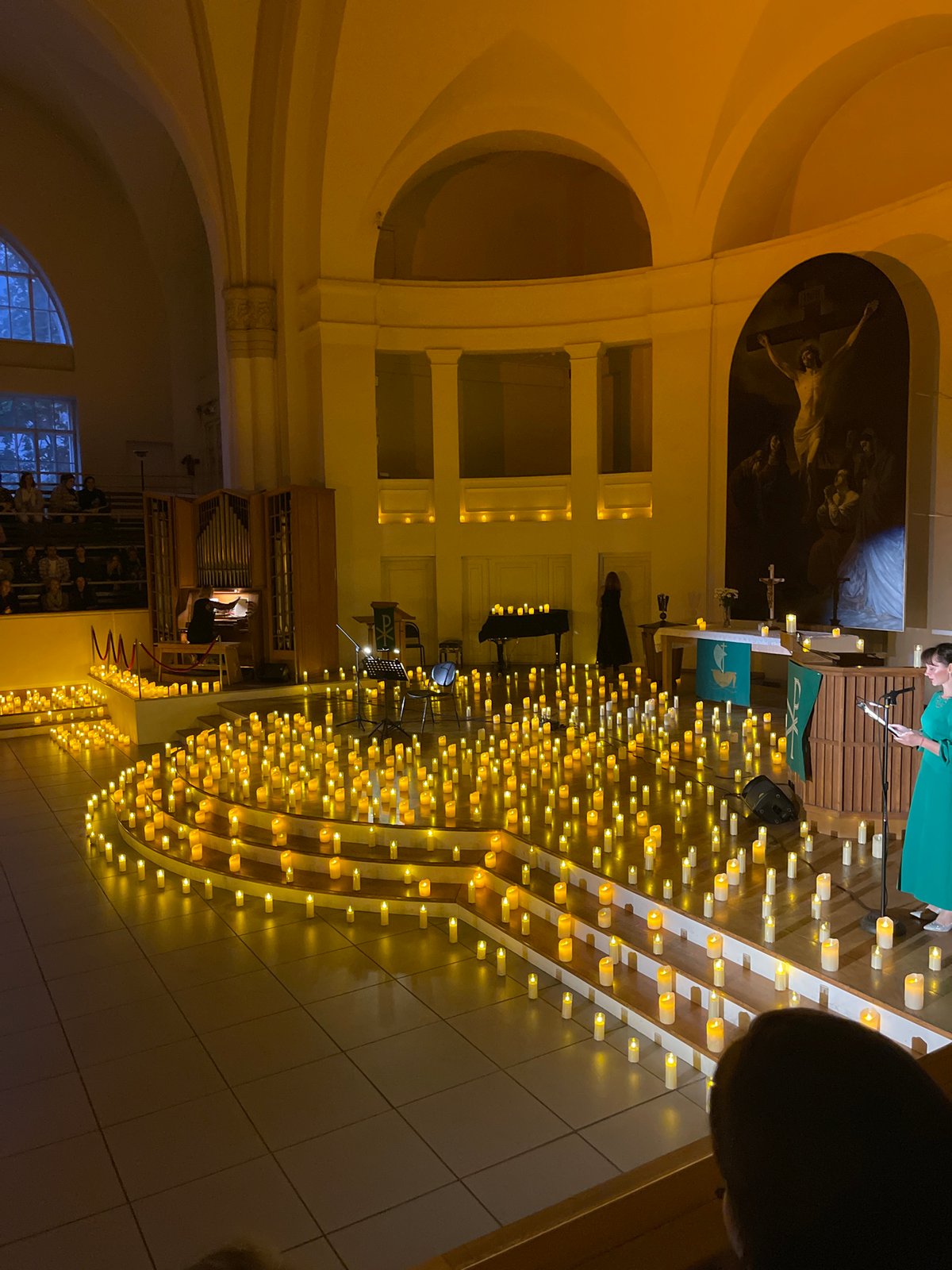 Candlelit organ and flute concert inside a Saint Petersburg church