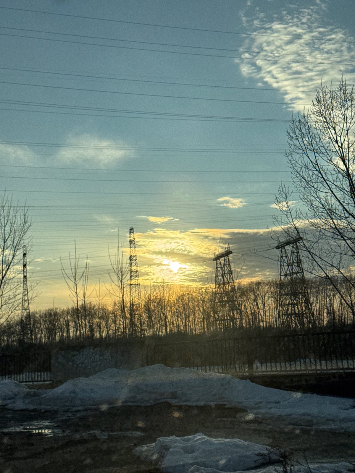 Winter day documented in Chaikovsky, Russia with vehicle selfie