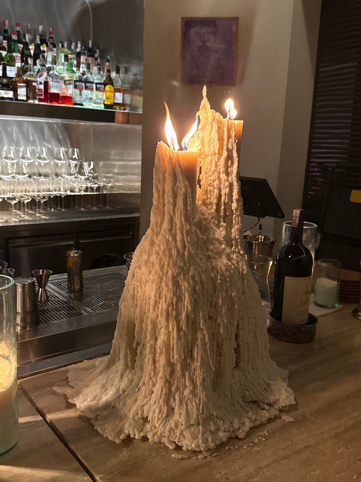 Candlelit bar atmosphere documented in Kuta Selatan, Indonesia