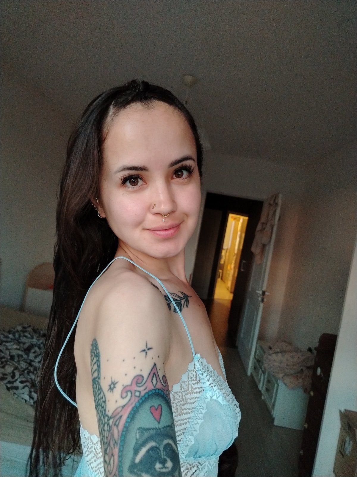 Personal moments captured during evening hours in Noviy, Russia
