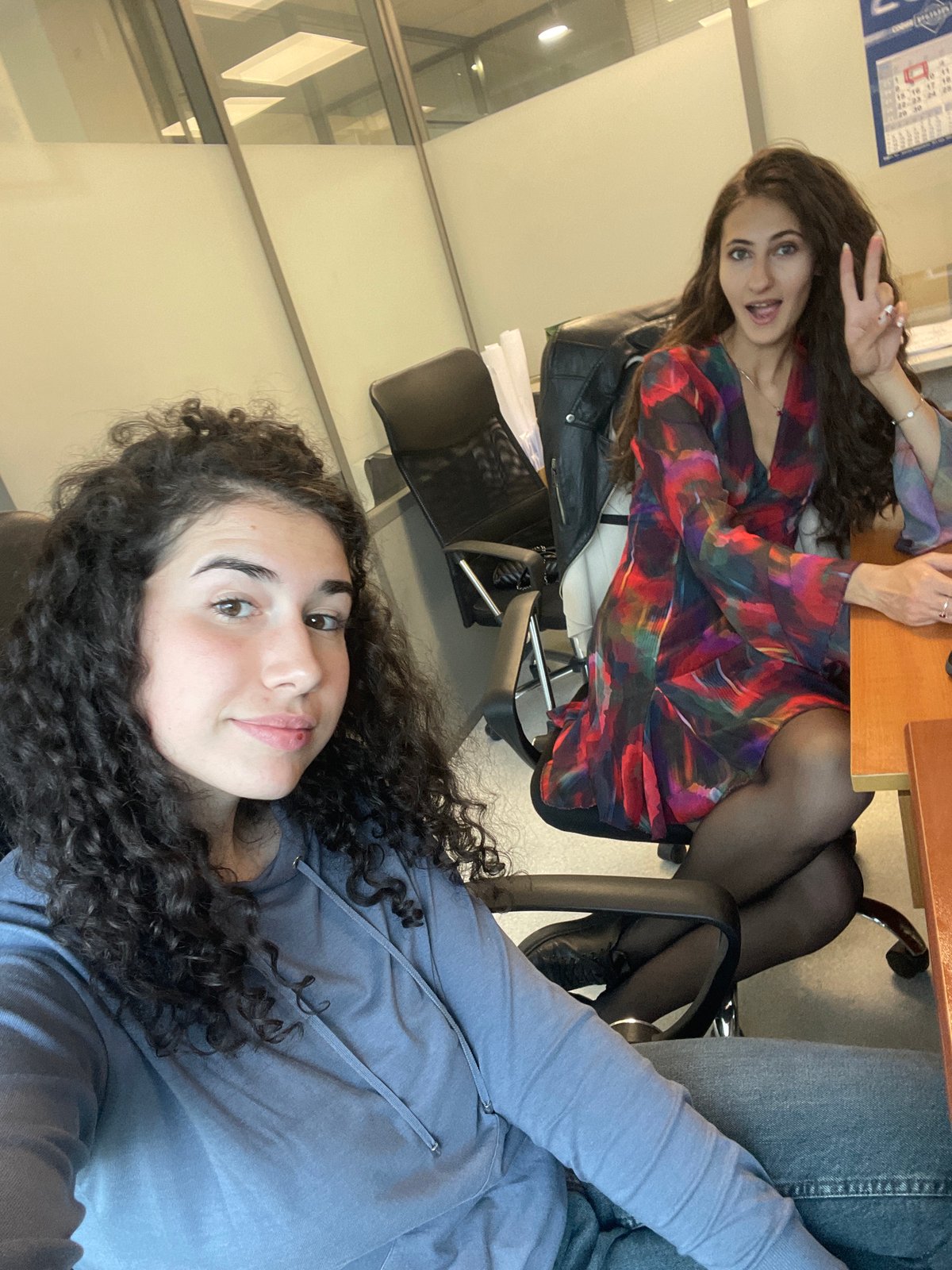 Young women share casual office moment in Sofia