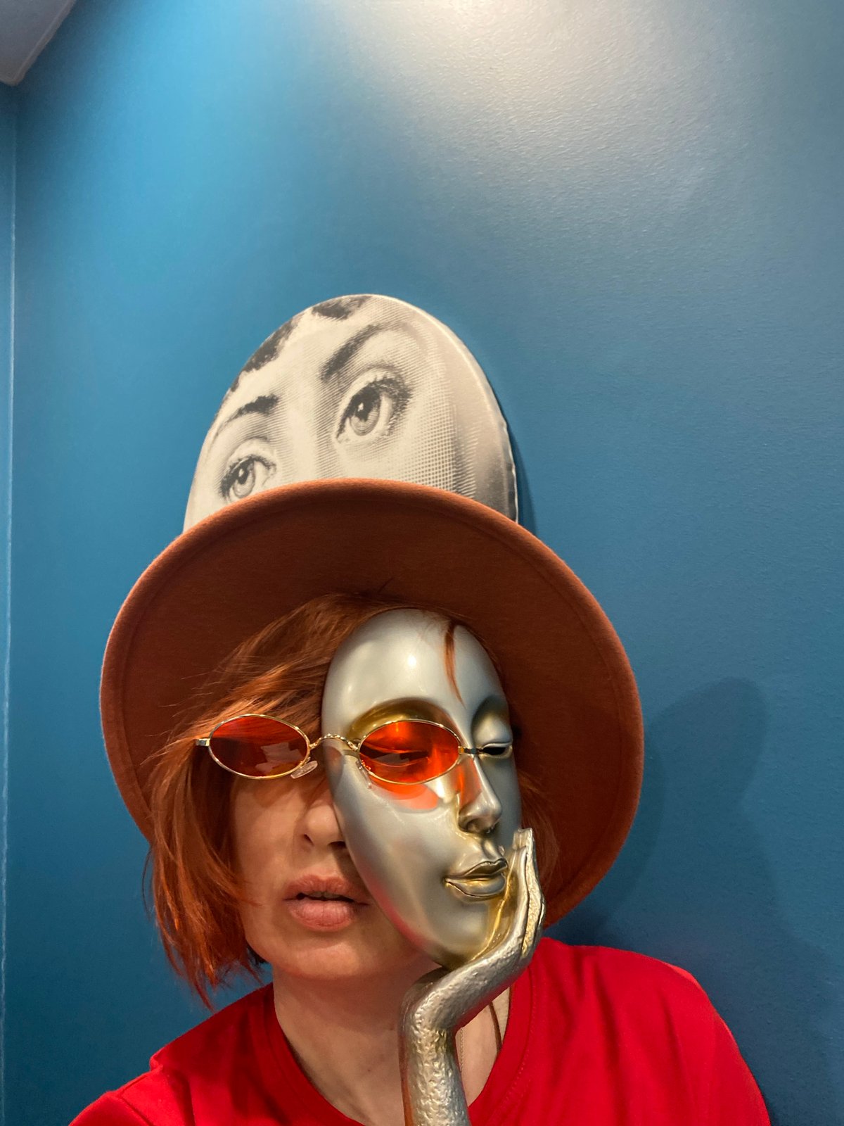 Costumed individual photographed indoors in Yekaterinburg