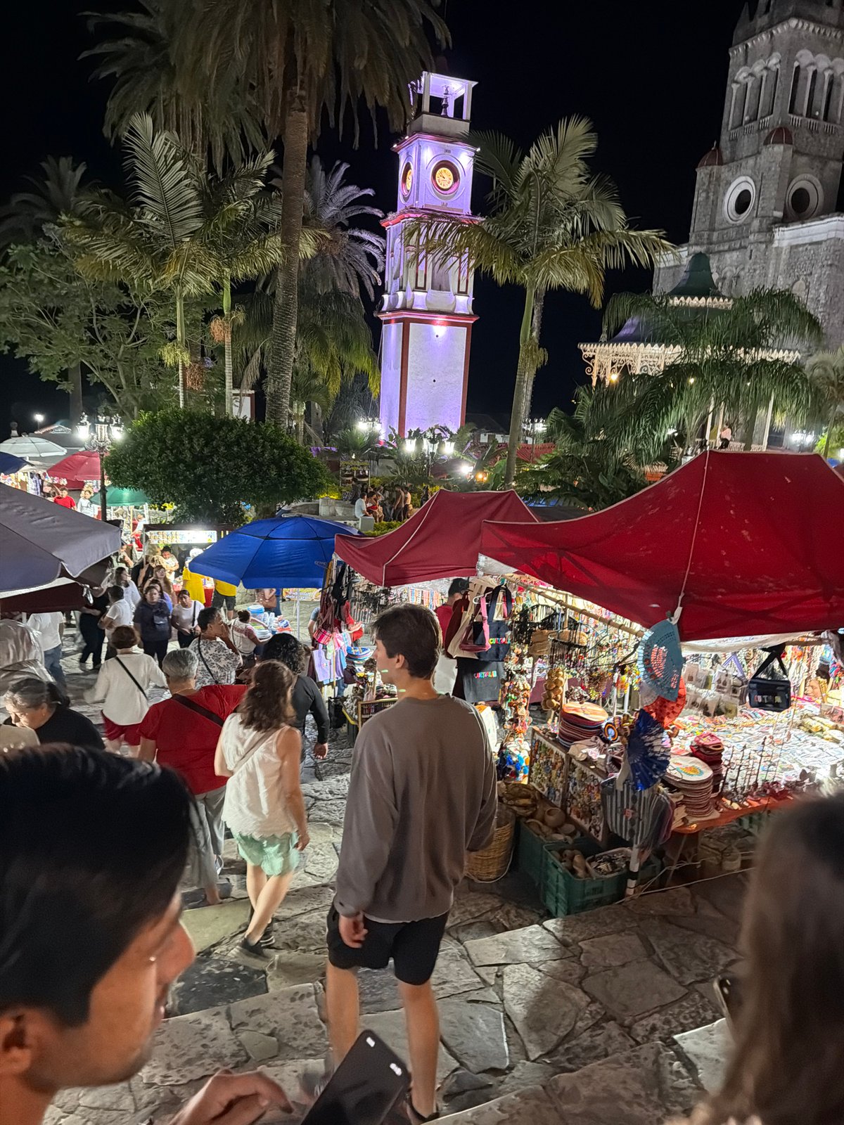 Night market bustles in colonial Mexican town Cuetzalan