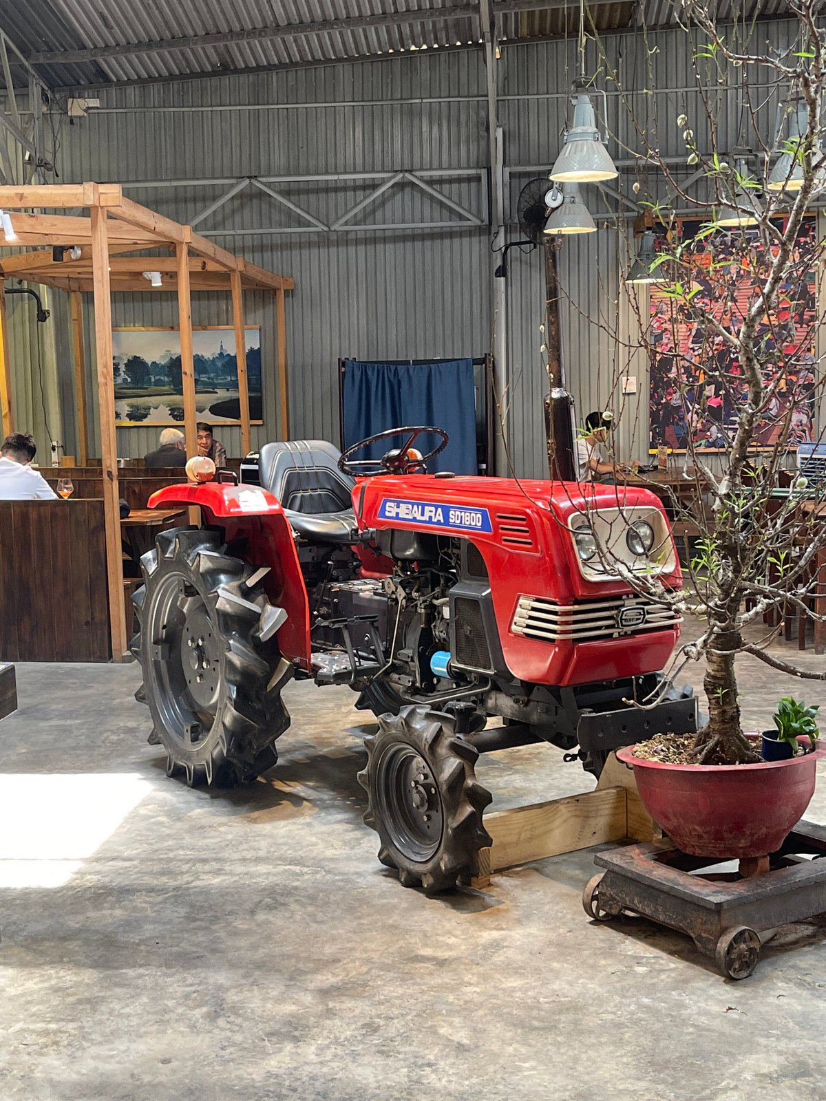 Early morning scenes from tractor-themed Vietnamese coffee shop in Da Lat