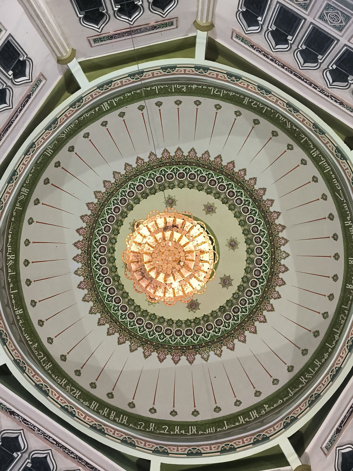 Mosque dome interior documented in Lhokseumawe, Indonesia