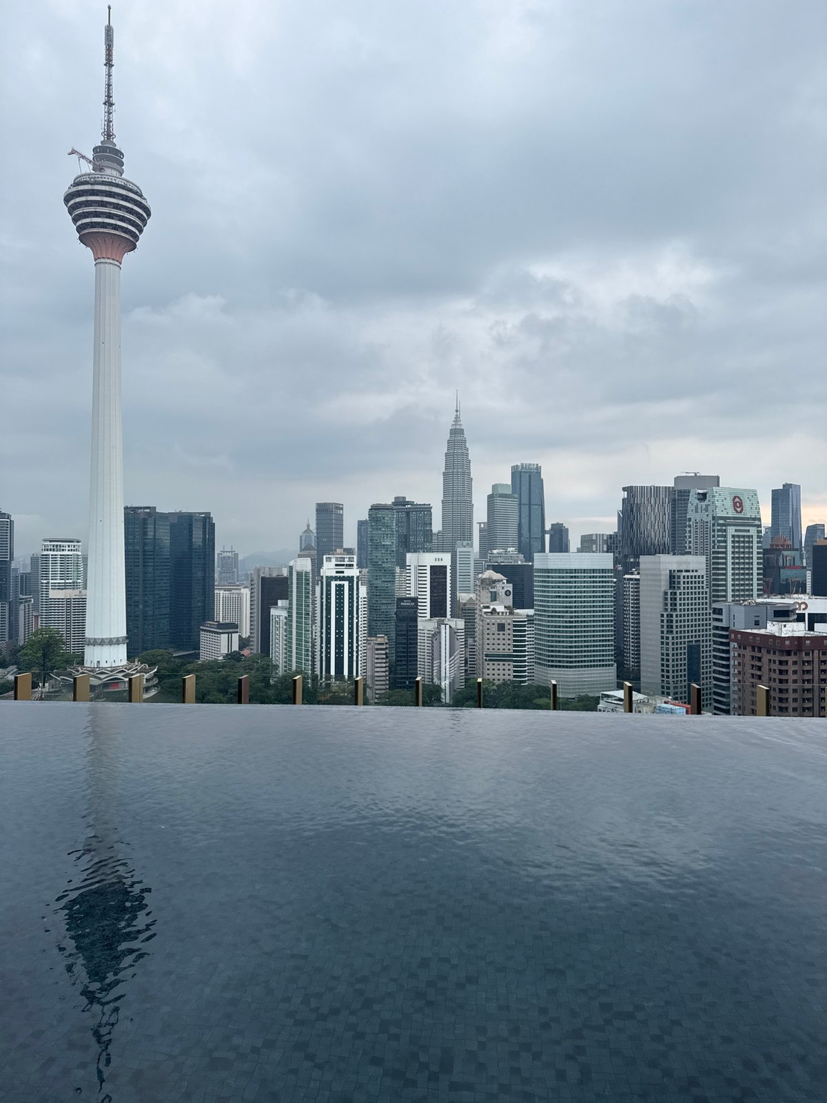 Kuala Lumpur skyline captured from indoor vantage point