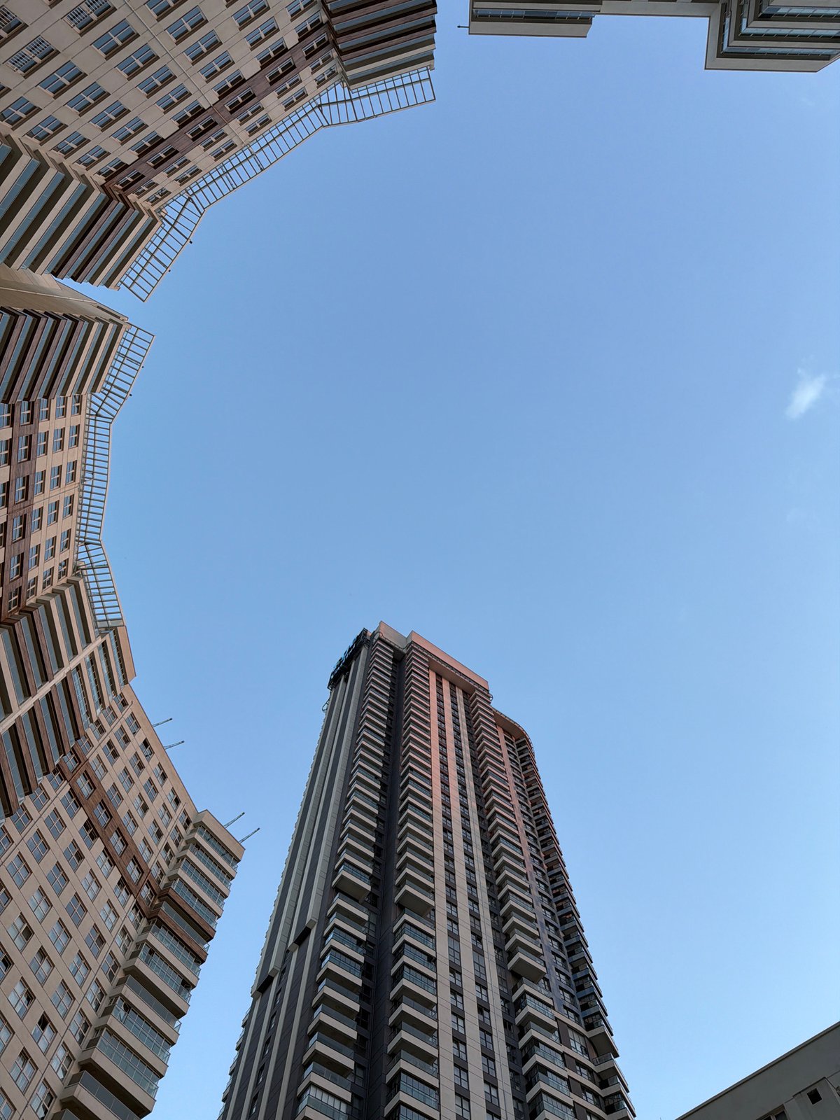 Inside and outside a high-rise residential complex in Ankara