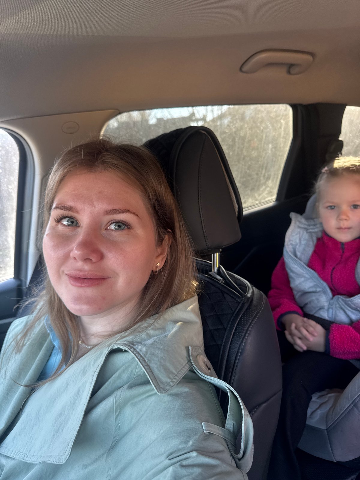 Woman and child photographed in vehicle selfie in Russia