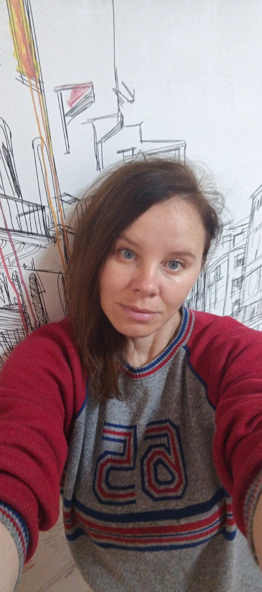 Morning at home and around Chaikovsky with a fluffy dog