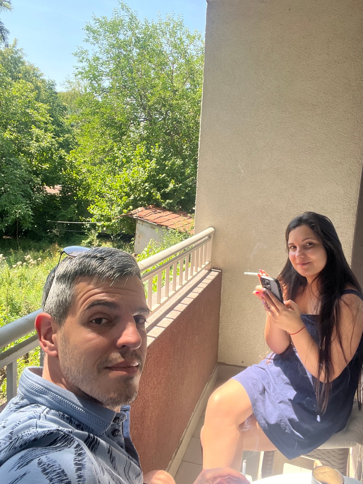 Lazy summer afternoon on a Sofia balcony and backyard