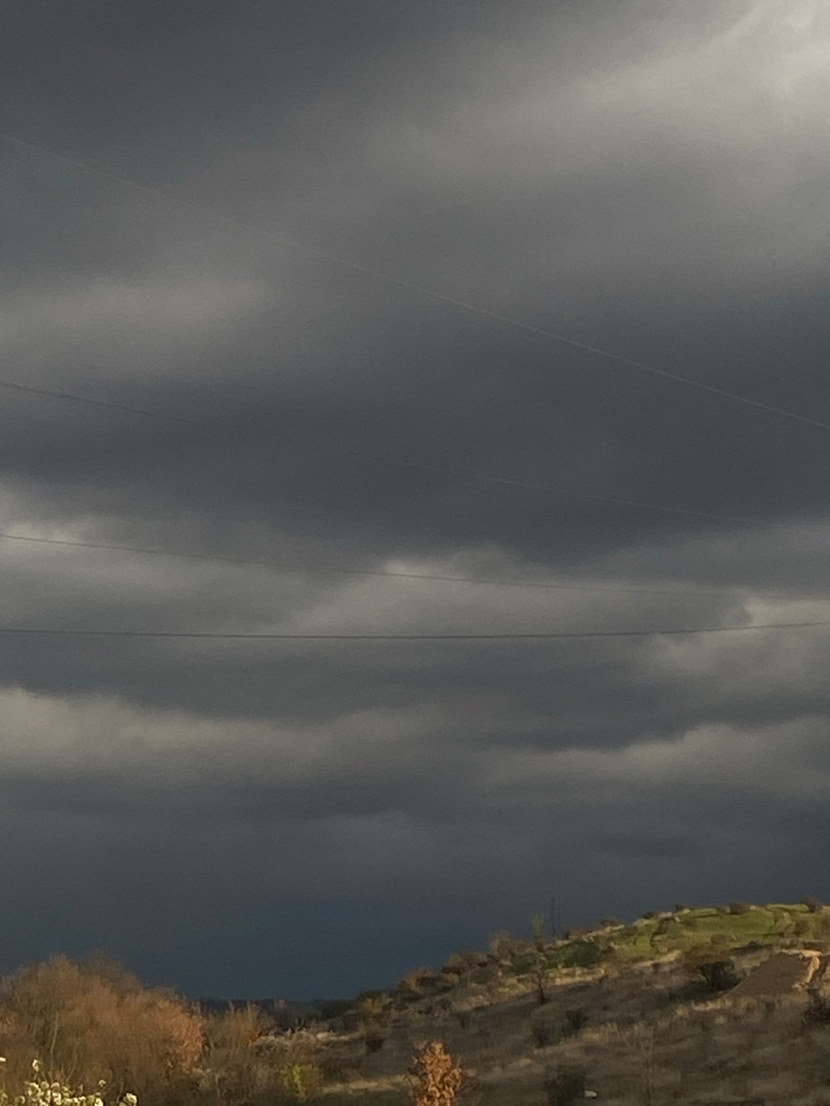 Dark storm clouds gather over Blagoevgrad, Bulgaria