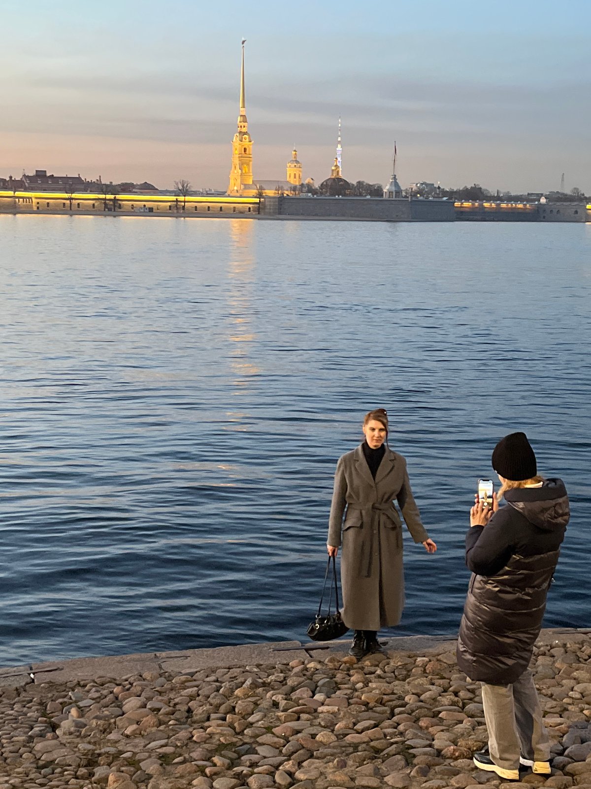 Evening scenes captured around Peter and Paul Fortress embankment