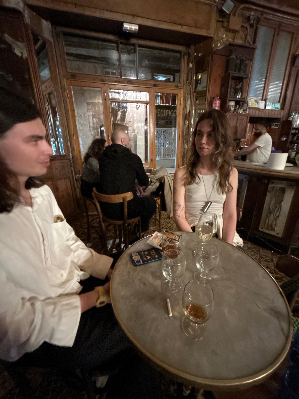 Evening scenes from Barcelona cafe and dog walking captured