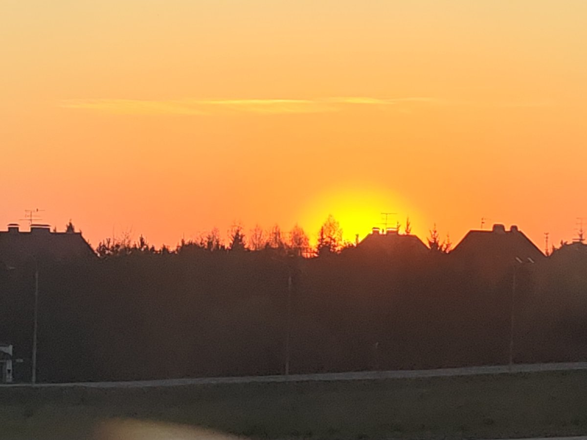 Sunset observed over Troitsk, Russia skyline