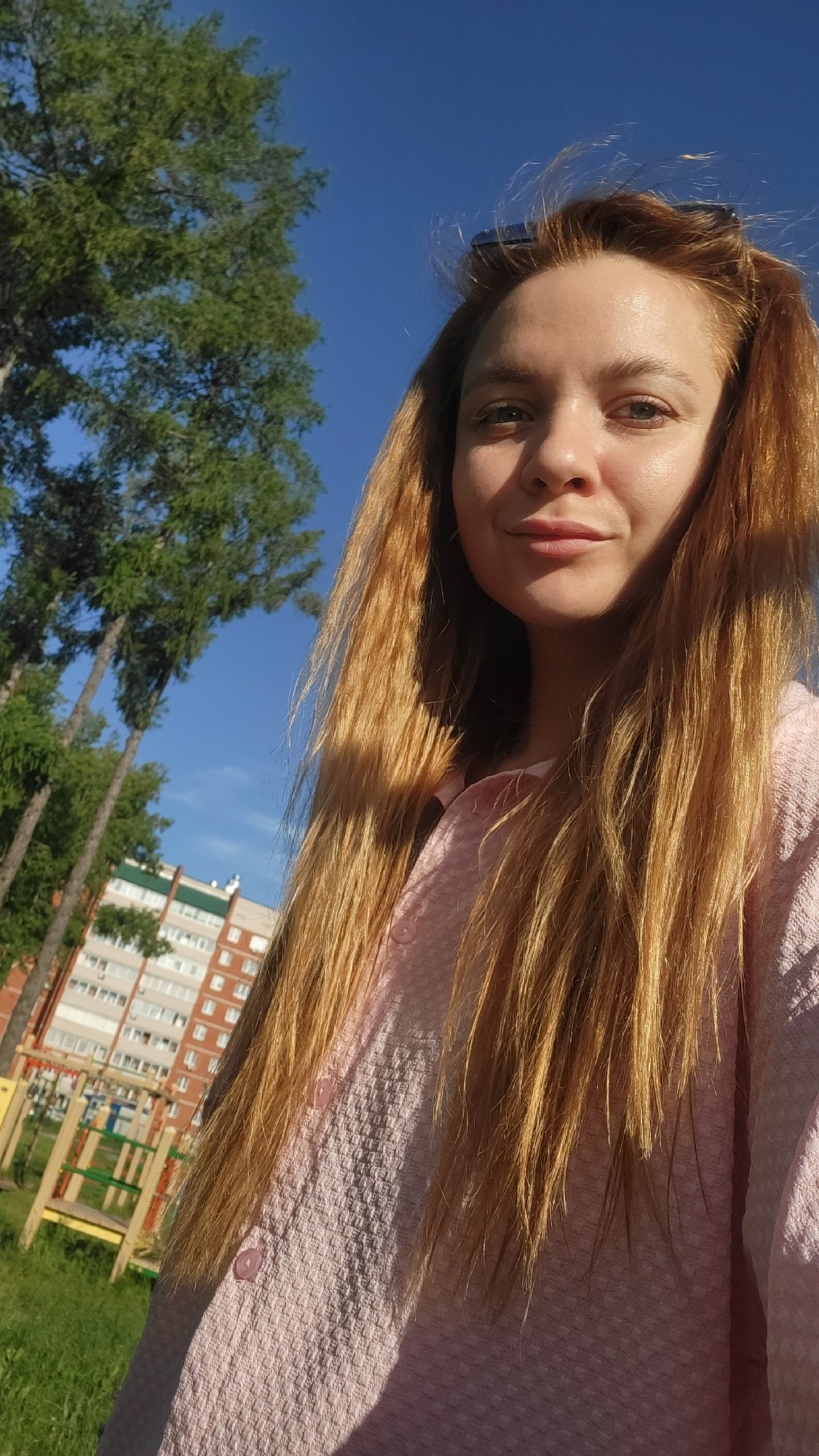 Family playground visit near Orthodox church in Chaikovsky