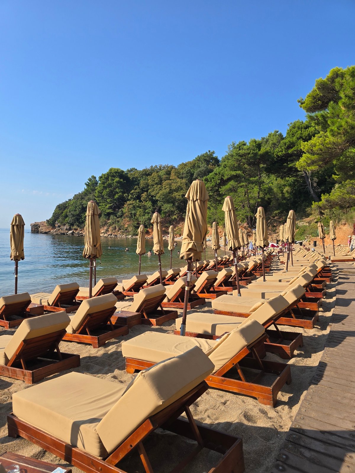 Quiet morning on the Budva coast, Adriatic Sea.