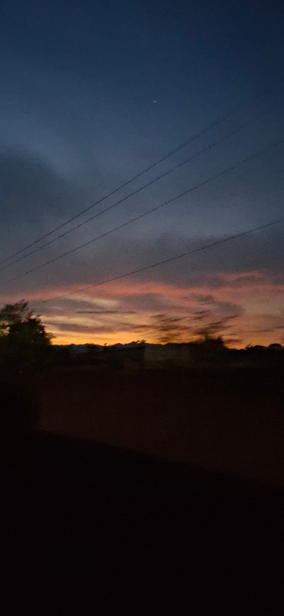 Sunset observed in Vallecito, Venezuela with colorful sky display