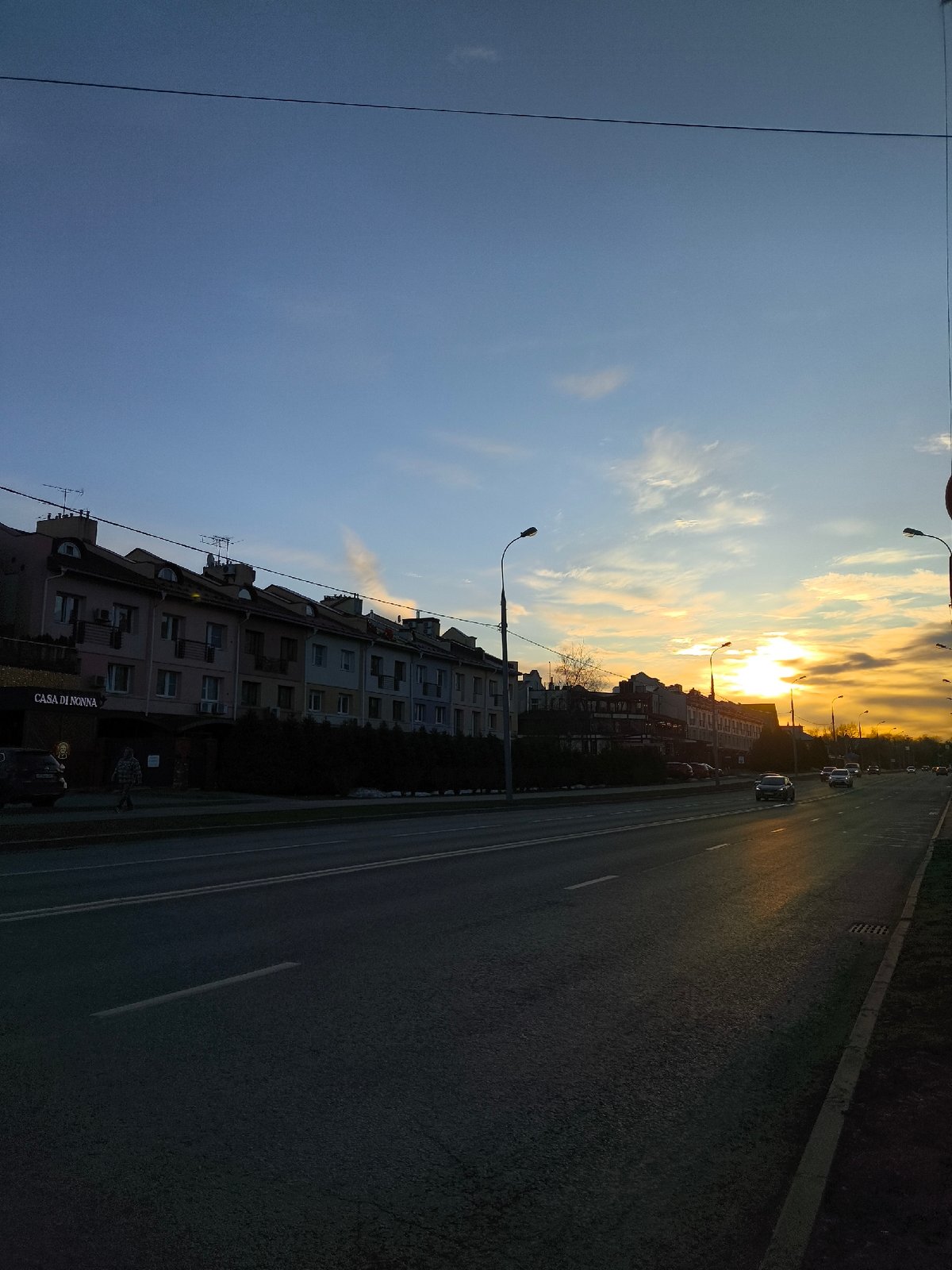 Moscow sunset scenes documented across city streets and parks