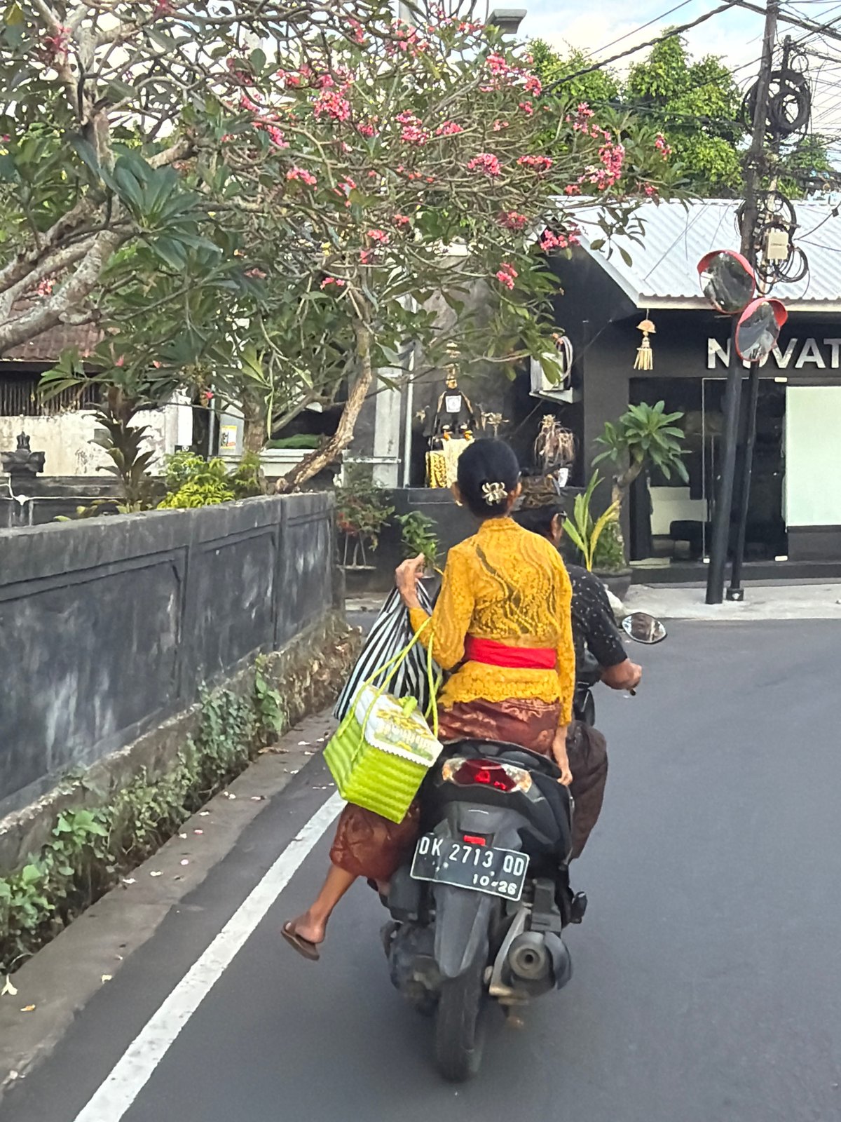 Bali street activity and a Pilates class, same morning