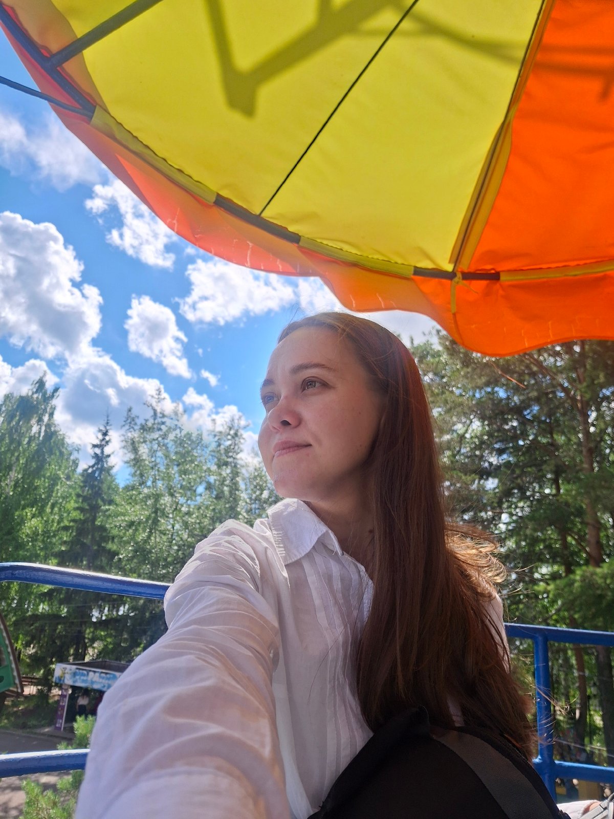 Sunny afternoon out in Chaikovsky, Ferris wheel and waterside views