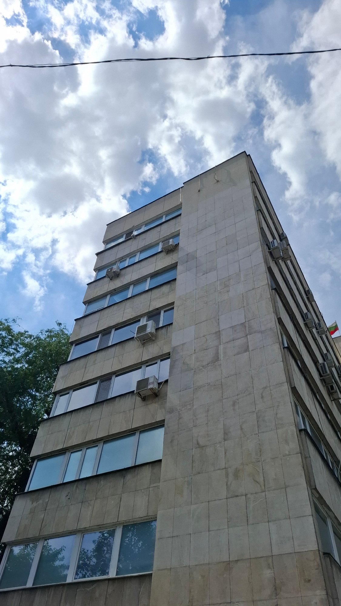 A few blocks of central Plovdiv on a cloudy June afternoon.