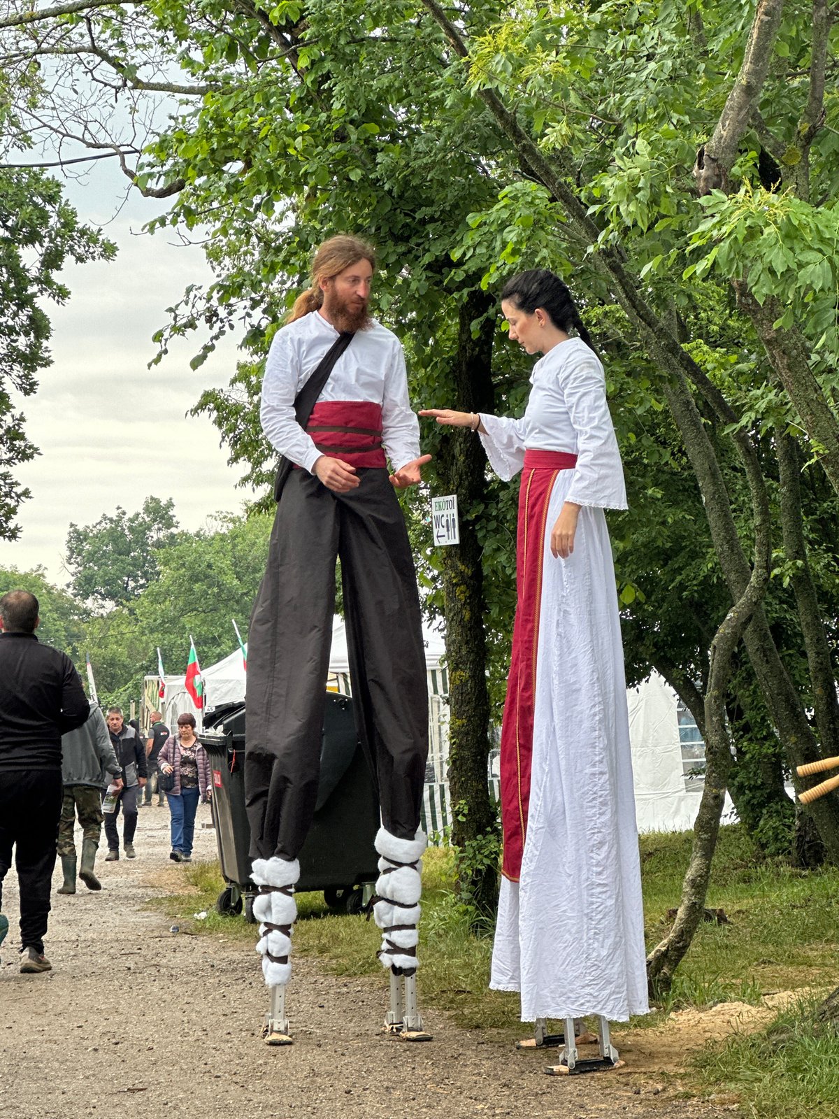 Bulgarian folk festival features stilt performers in Lyaskovets