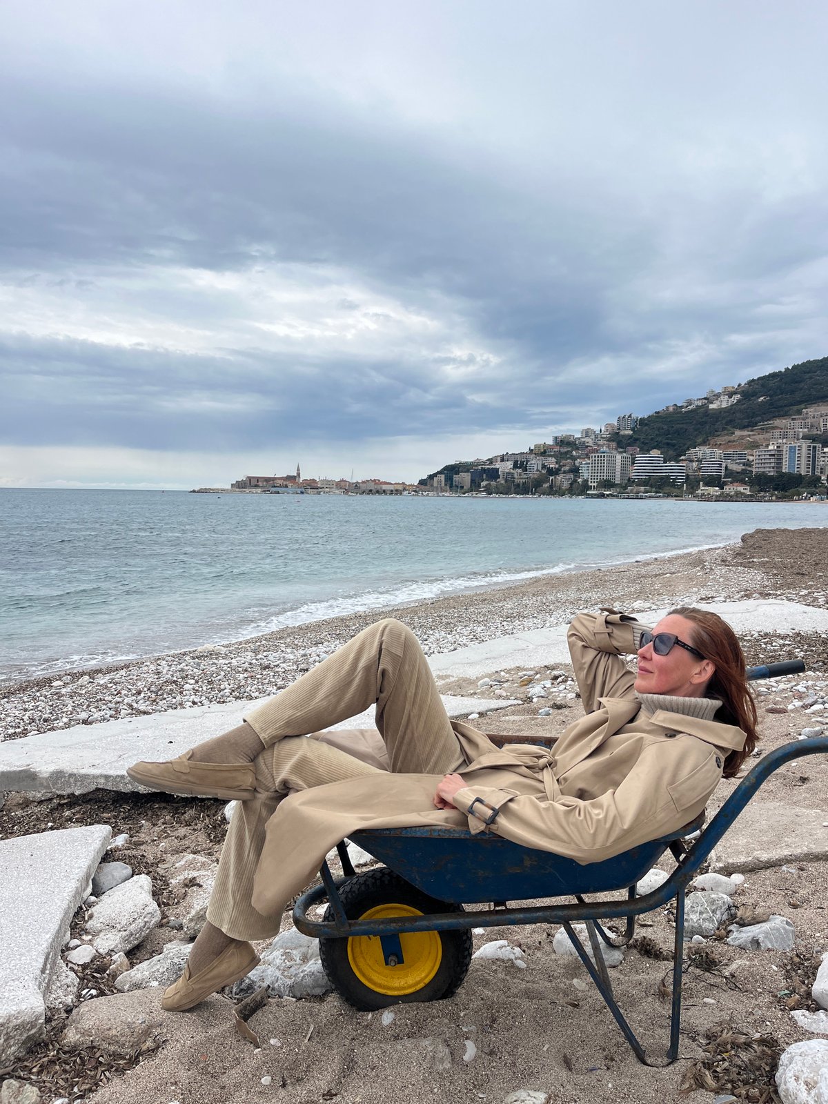 Beachside waffle breakfast documented in Budva, Montenegro