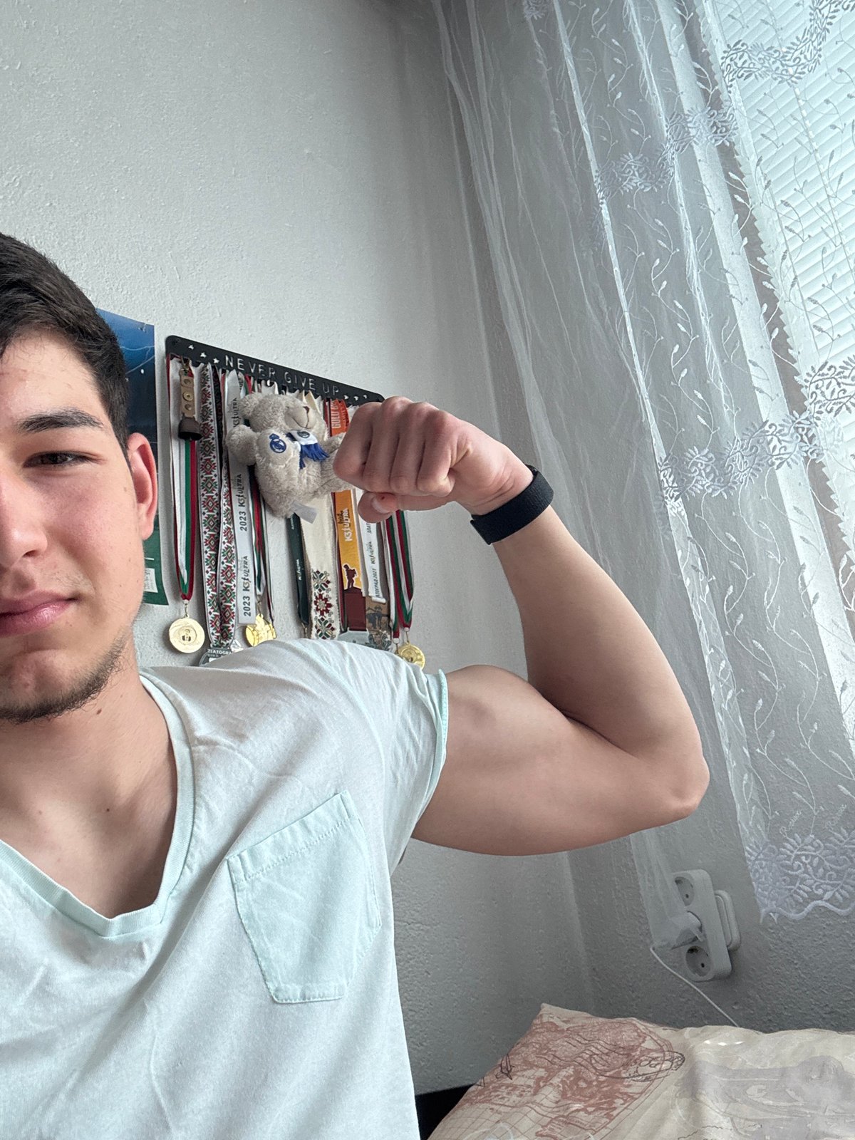 Young man takes selfie in Zlatograd, Bulgaria